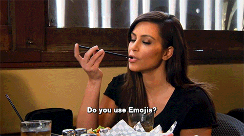 kim kardashian asking about emoji marketing
